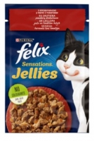 FELIX SENSATIONS JELLIES. З яловичиною в желе з томатами. Шматочки у желе. 85 г