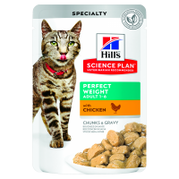 Hill's Science Plan Adult Perfect Weight Вологий корм для підтримання оптимальної ваги дорослих котів, з куркою, пауч, 85г
