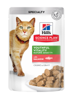 Hill's Science Plan Mature Adult 7+ Senior Vitality Вологий корм для зрілих котів від 7 років, з лососем, пауч, 85г