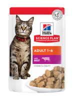 Hill's Science Plan Adult Вологий корм для дорослих котів, з яловичиною, пауч, 85г