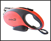 AnimAll рулетка-повідець L до 50 кг/5 метрів червона-чорна з LED ліхтариком, MS7016-5M