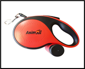 AnimAll рулетка-повідець з диспенсером S до 15 кг/3 метрів червона, MS7016-B, (Х/12/Х)