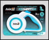 AnimAll рулетка-поводок REFLECTOR до 15кг/3метра S Блакитний-білий MS7110-3M