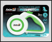 AnimAll рулетка-поводок REFLECTOR до 15кг/3метра S Салатовий-білий MS7110-3M