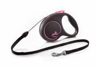TX-12256 флексі"BLACK DESIGN",трос,S: 5м/до 12кг,рожевий