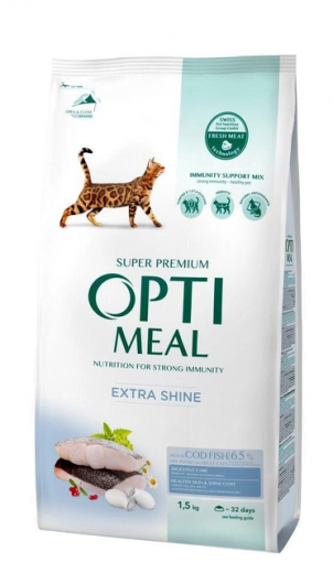 Optimeal Сухий корм з високим вмістом тріски для дорослих котів 1.5 кг