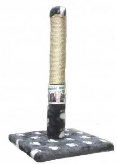 Драпак - "Пухнастики" стовпчик на підставці  з лапками, сірая (джут)