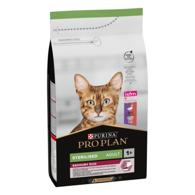 PRO PLAN®. Сухий повнораціонний корм для стерилізованих котів, з качкою та печінкою. 1,5 кг.