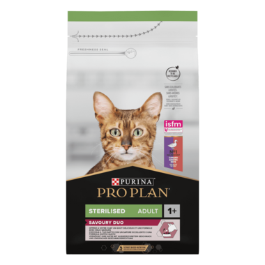 PRO PLAN®. Сухий повнораціонний корм для стерилізованих котів, з качкою та печінкою. 1,5 кг.