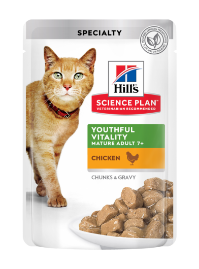 Hill's Science Plan Mature Adult 7+ Senior Vitality Вологий корм для зрілих котів від 7 років, з куркою, пауч, 85г