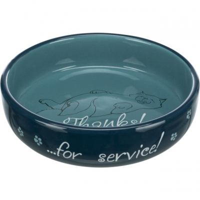 TX-24795 миска котяча"Thanks for Service",керамика,0.3л/15см