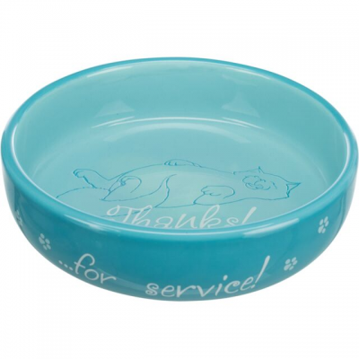 TX-24795 миска котяча"Thanks for Service",керамика,0.3л/15см