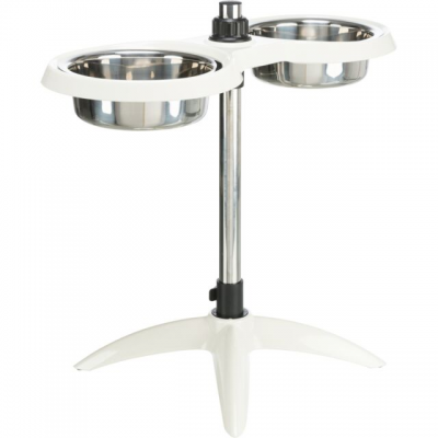 TX-25006 стійка з 2-ма мисками,меламин/нержав.сталь, 2х1.6л/21см,білий