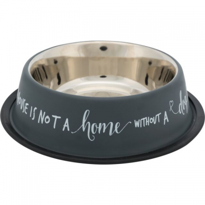 TX-25144 миска,нержав.сталь,з гумовою кромкою,0.9л/23см,сірий