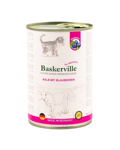 Baskerville KF Super Premium Kalb Mit Blaubeeren. Телятина з чорницею для кошенят, 400 г